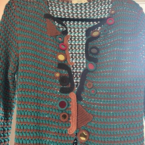 Authentic Prada Long Cardigan Sweater Vintage Green/Brown Stunning and unique. - Picture 9 of 16